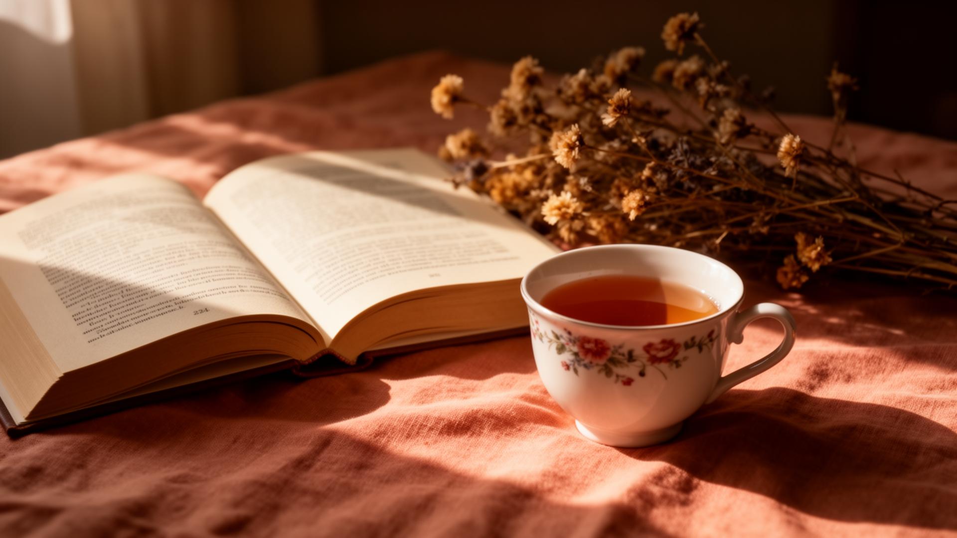 Editorial portrait moment — open book, bold light